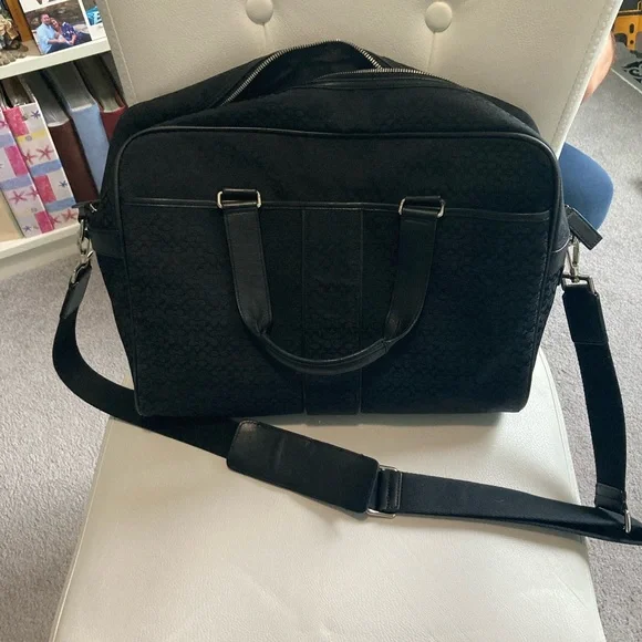 Coach Black Signature Pattern Laptop Bag/work bag - Picture 2 of 6